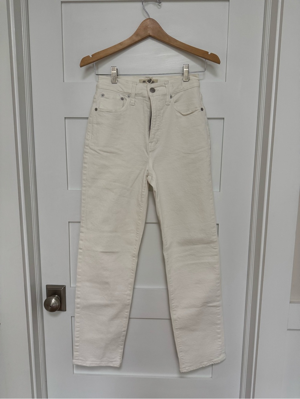 Madewell, The Perfect Vintage Straight Jean in Tile White, Size 25